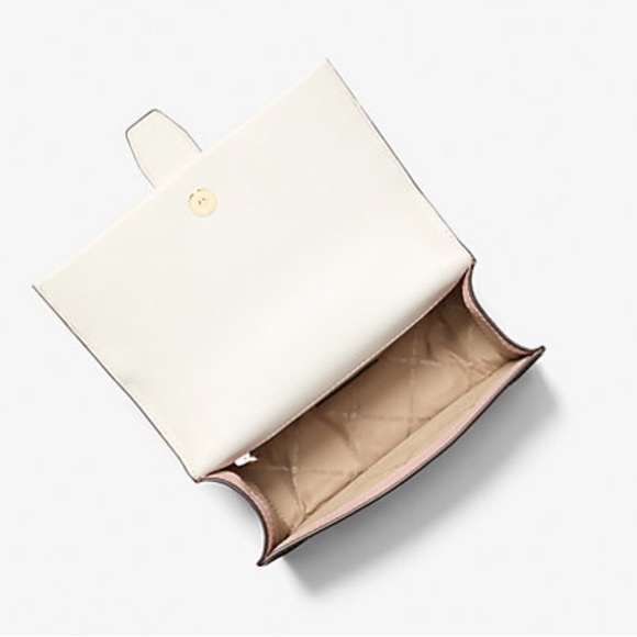 Michael Kors Pink and White Crossbody Bag with Gold Chain - Picture 2 of 4